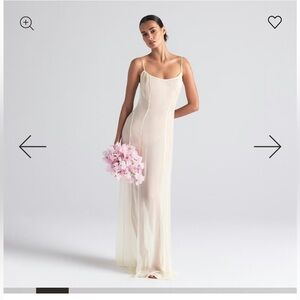 SKIMS Sheer Spaghetti-Strap Maxi Dress in Ivory